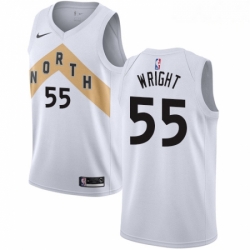 Mens Nike Toronto Raptors 55 Delon Wright Swingman White NBA Jersey City Edition