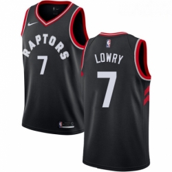 Mens Nike Toronto Raptors 7 Kyle Lowry Swingman Black Alternate NBA Jersey Statement Edition