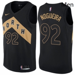 Mens Nike Toronto Raptors 92 Lucas Nogueira Authentic Black NBA Jersey City Edition