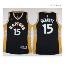 Raptors 15 Anthony Bennett BlackGold Stitched NBA Jersey 