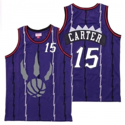 Raptors 15 Vince Carter Purple Gray Logo Retro Jersey 6