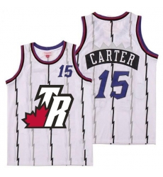 Raptors 15 Vince Carter White Big White TR Logo Retro Jersey 7