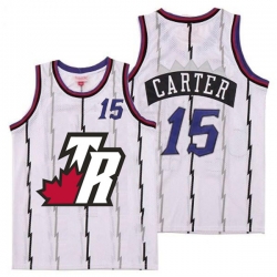 Raptors 15 Vince Carter White Big White TR Logo Retro Jersey 7