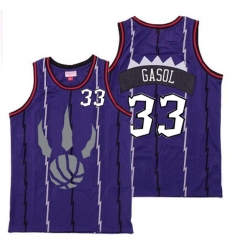 Raptors 33 Marc Gasol Purple Gray Logo Retro Jersey