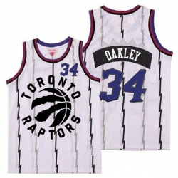 Raptors 34 Charles Oakley White Retro Jersey 2