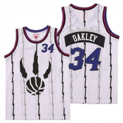 Raptors 34 Charles Oakley White Throwback Jerseys1