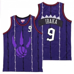 Raptors 9 Serge Ibaka Purple Logo Retro Jersey 6