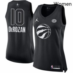 Womens Nike Jordan Toronto Raptors 10 DeMar DeRozan Swingman Black 2018 All Star Game NBA Jersey