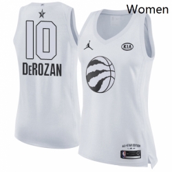 Womens Nike Jordan Toronto Raptors 10 DeMar DeRozan Swingman White 2018 All Star Game NBA Jersey