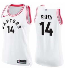 Womens Nike Toronto Raptors 14 Danny Green Swingman White Pink Fashion NBA Jersey 