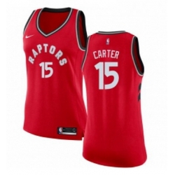 Womens Nike Toronto Raptors 15 Vince Carter Authentic Red Road NBA Jersey Icon Edition