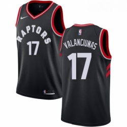 Womens Nike Toronto Raptors 17 Jonas Valanciunas Swingman Black Alternate NBA Jersey Statement Edition