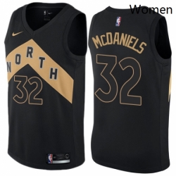 Womens Nike Toronto Raptors 32 KJ McDaniels Swingman Black NBA Jersey City Edition 