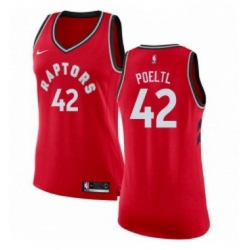 Womens Nike Toronto Raptors 42 Jakob Poeltl Authentic Red Road NBA Jersey Icon Edition