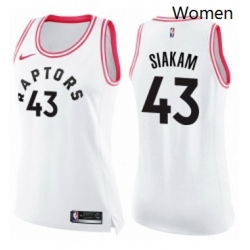 Womens Nike Toronto Raptors 43 Pascal Siakam Swingman WhitePink Fashion NBA Jersey