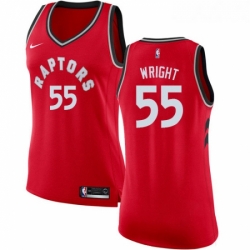 Womens Nike Toronto Raptors 55 Delon Wright Authentic Red Road NBA Jersey Icon Edition