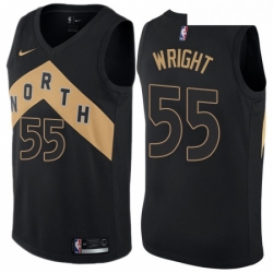 Womens Nike Toronto Raptors 55 Delon Wright Swingman Black NBA Jersey City Edition