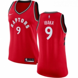 Womens Nike Toronto Raptors 9 Serge Ibaka Swingman Red Road NBA Jersey Icon Edition