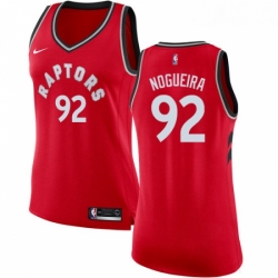 Womens Nike Toronto Raptors 92 Lucas Nogueira Swingman Red Road NBA Jersey Icon Edition