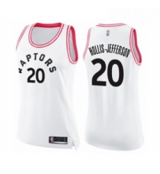 Womens Toronto Raptors 20 Rondae Hollis Jefferson Swingman White Pink Fashion Basketball Jersey 
