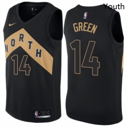 Youth Nike Toronto Raptors 14 Danny Green Swingman Black NBA Jersey City Edition 