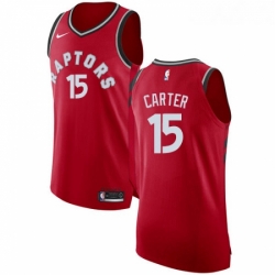Youth Nike Toronto Raptors 15 Vince Carter Authentic Red Road NBA Jersey Icon Edition