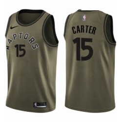 Youth Nike Toronto Raptors 15 Vince Carter Swingman Green Salute to Service NBA Jersey