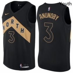 Youth Nike Toronto Raptors 3 OG Anunoby Swingman Black NBA Jersey City Edition 