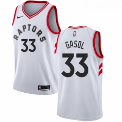 Youth Nike Toronto Raptors 33 Marc Gasol White NBA Swingman Association Edition Jersey 