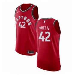 Youth Nike Toronto Raptors 42 Jakob Poeltl Authentic Red Road NBA Jersey Icon Edition