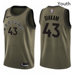 Youth Nike Toronto Raptors 43 Pascal Siakam Swingman Green Salute to Service NBA Jersey