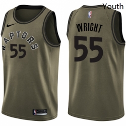 Youth Nike Toronto Raptors 55 Delon Wright Swingman Green Salute to Service NBA Jersey
