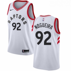 Youth Nike Toronto Raptors 92 Lucas Nogueira Authentic White NBA Jersey Association Edition