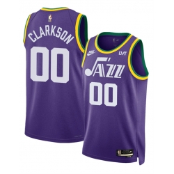 Men Utah Jazz 00 Jordan Clarkson Purple 2023 Classic Edition Stitched Basketball Jersey