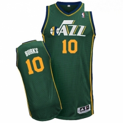 Mens Adidas Utah Jazz 10 Alec Burks Authentic Green Alternate NBA Jersey