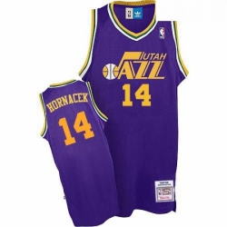 Mens Adidas Utah Jazz 14 Jeff Hornacek Authentic Purple Throwback NBA Jersey