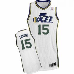 Mens Adidas Utah Jazz 15 Derrick Favors Authentic White Home NBA Jersey