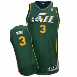 Mens Adidas Utah Jazz 3 Ricky Rubio Authentic Green Alternate NBA Jersey 