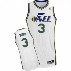 Mens Adidas Utah Jazz 3 Ricky Rubio Authentic White Home NBA Jersey 