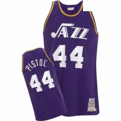 Mens Adidas Utah Jazz 44 Pete Maravich Authentic Purple Pistol NBA Jersey