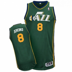Mens Adidas Utah Jazz 8 Jonas Jerebko Authentic Green Alternate NBA Jersey 