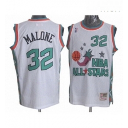 Mens Mitchell and Ness Utah Jazz 32 Karl Malone Authentic White 1996 All Star Throwback NBA Jersey