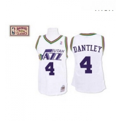 Mens Mitchell and Ness Utah Jazz 4 Adrian Dantley Authentic White Throwback NBA Jersey
