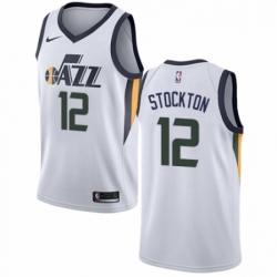 Mens Nike Utah Jazz 12 John Stockton Swingman NBA Jersey Association Edition