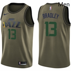 Mens Nike Utah Jazz 13 Tony Bradley Swingman Green Salute to Service NBA Jersey 