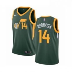 Mens Nike Utah Jazz 14 Jeff Hornacek Green Swingman Jersey Earned Edition