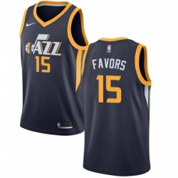 Mens Nike Utah Jazz 15 Derrick Favors Swingman Navy Blue Road NBA Jersey Icon Edition