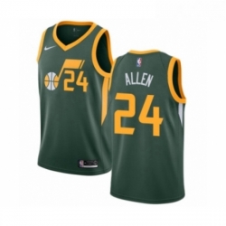Mens Nike Utah Jazz 24 Grayson Allen Green Swingman Jersey Earned Edition 