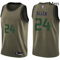 Mens Nike Utah Jazz 24 Grayson Allen Swingman Green Salute to Service NBA Jersey 