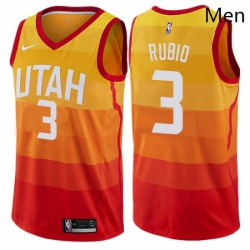 Mens Nike Utah Jazz 3 Ricky Rubio Swingman Orange NBA Jersey City Edition 